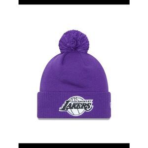 New Era Los Angeles Lakers Basketball City Edition Purple Pom Beanie Hat OS